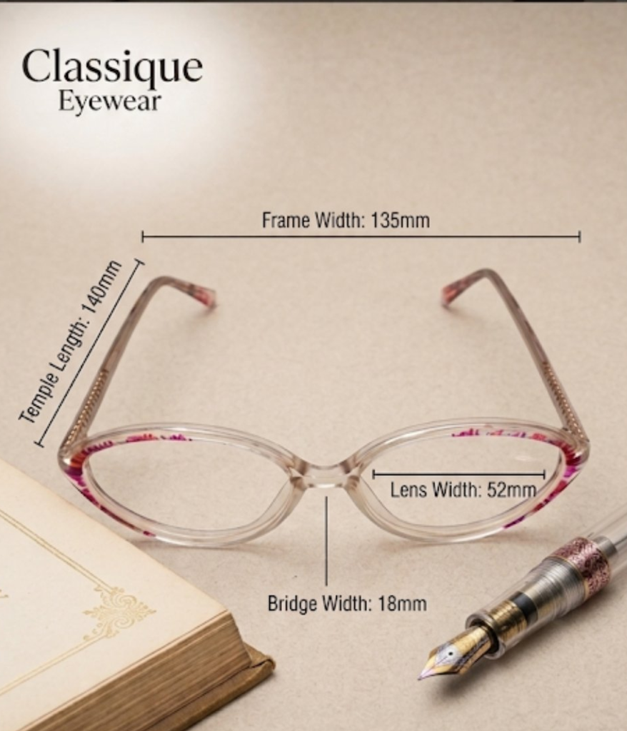 Classique Eyeglasses Frame Cat-eye Full-Rim Women Acetate - Image 5