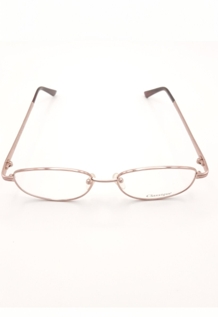 Classique Eyeglasses Frame Rectangle Full-Rim Brown Unisex Metal - Image 1