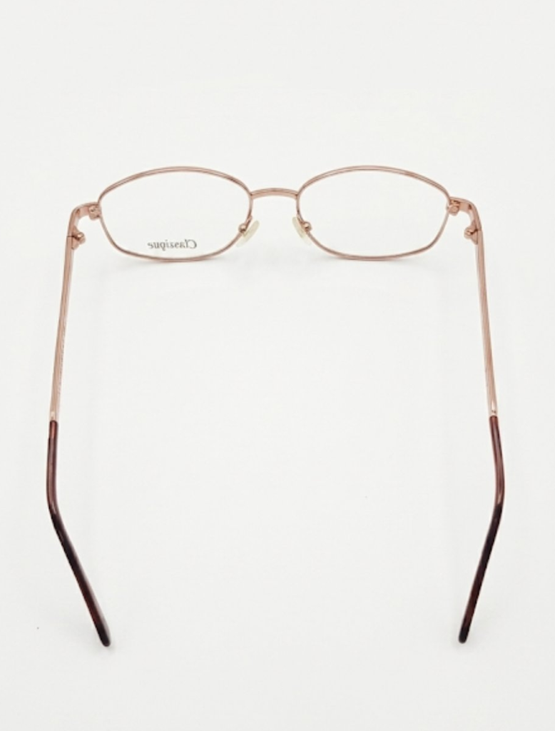 Classique Eyeglasses Frame Rectangle Full-Rim Brown Unisex Metal - Image 6