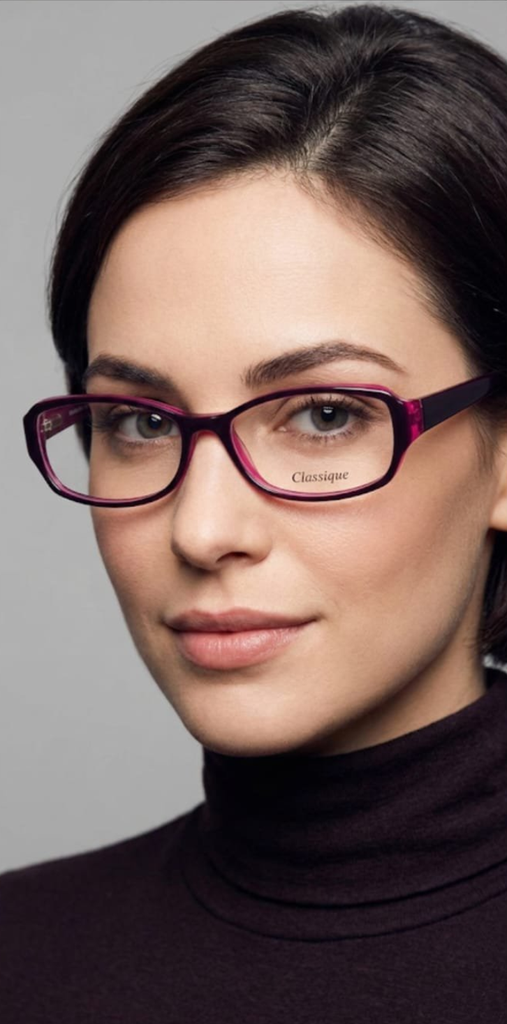 Classique Eyeglasses Frame Rectangle Full-Rim Black Women Acetate - Image 2