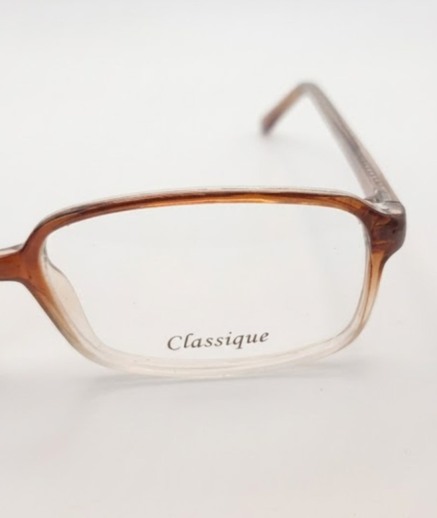 Classique Eyeglasses Frame Rectangle Full-Rim Brown Unisex Acetate Plastic - Image 6