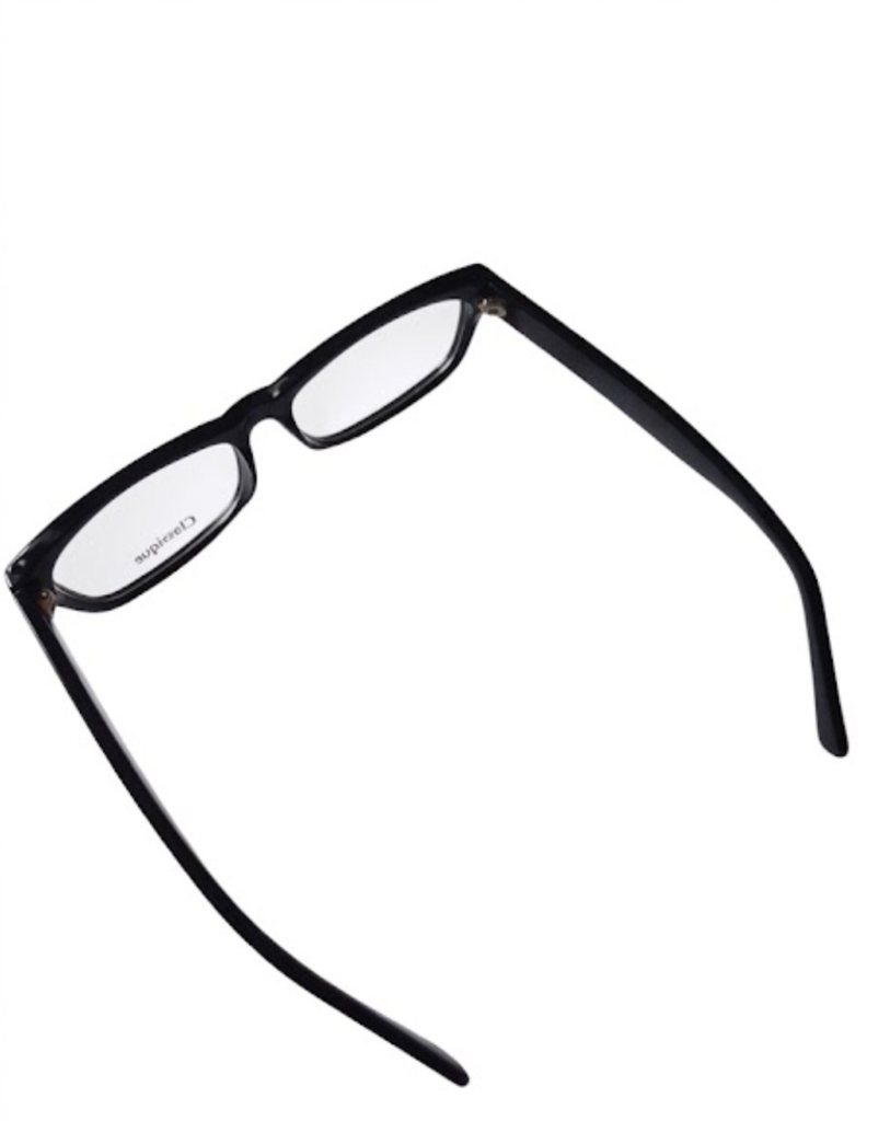 Classique Eyeglasses Frame Rectangle Full-Rim Black Unisex Acetate - Image 5