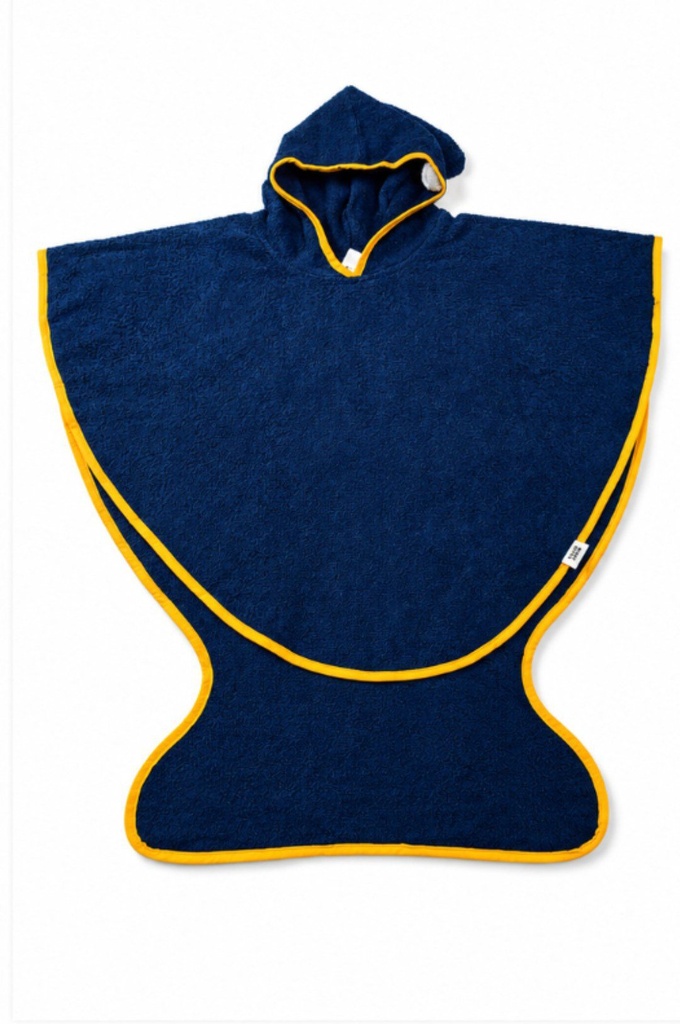 Baby Bites Hooded Towel Cotton Navy Blue Yellow Medium 3-4 Years