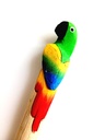 Arteciones Handmade Carved Wood Parrot Pencil Green Yellow Novelty Gift