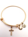 Urban Leaves German Design One World One Love Cross Bangle Gold Tone Unisex