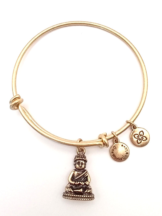 Urban Leaves German Design One World One Love Buddha Bangle Gold Unisex