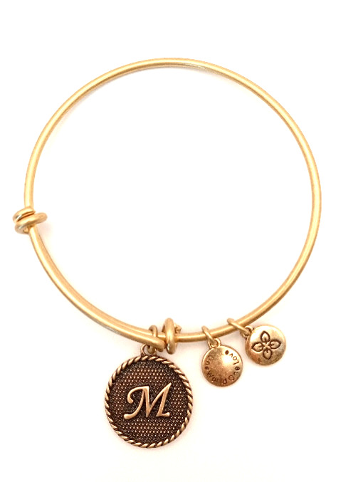 Urban Leaves German Design One World One Love Floral Bangle Gold Tone