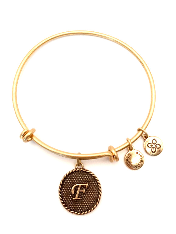 Urban Leaves German Design One World One Love Bangle Vintage Gold 6.5cm