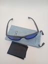 LUX-LENSED 2015BLUBLK Sunglasses Men Blue Mirrored Wrap Black Plastic