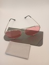 Lux-Lensed 1034PNKSIL Sunglasses Unisex Pink Aviator Silver Metal, Plastic