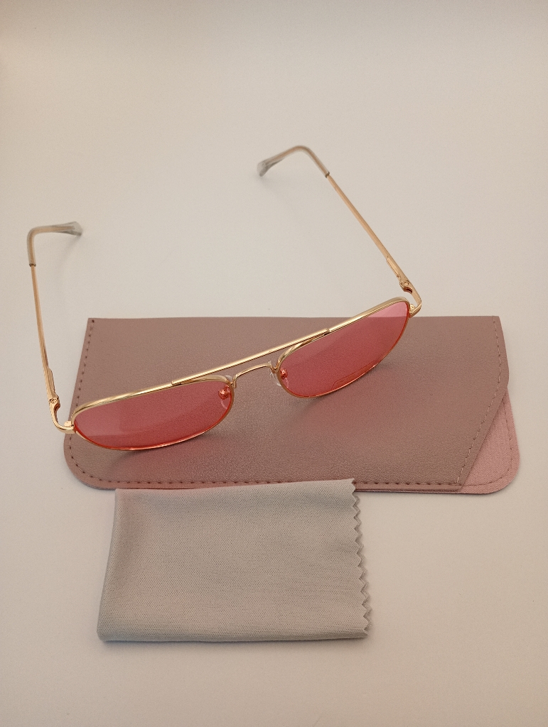 STOCK OF LUX-LENSED LTD SG18SUPA3013PNKGOLD Sunglasses Unisex Pink Cat-eye Gold Metal