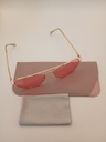 STOCK OF LUX-LENSED LTD SG18SUPA3013PNKGOLD Sunglasses Unisex Pink Cat-eye Gold Metal