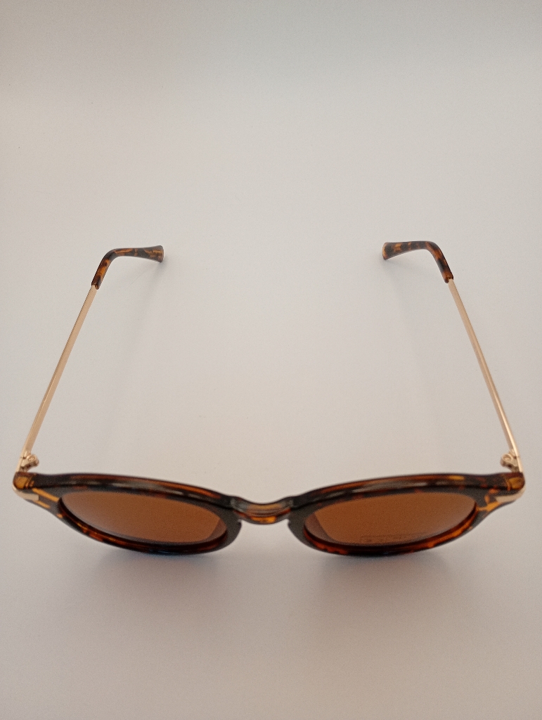 LUX-LENSED LTD 3019GRNGLD Sunglasses Unisex Brown Oval Brown Plastic, Metal