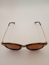LUX-LENSED LTD 3019GRNGLD Sunglasses Unisex Brown Oval Brown Plastic, Metal