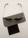 LUX-LENSED LTD 3021BLUSIL Sunglasses Unisex Blue Oval Black Plastic