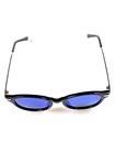 Lux Lenses Sunglasses Oval UV400 Mirrored Black Blue Unisex