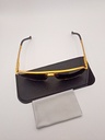 LUX-LENSES LTD SG17SUPA200BLKGLD Sunglasses Unisex Black Aviator Gold Metal, Plastic