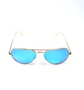 Lux Lenses Sunglasses Aviator UV400 Mirrored Gold Blue Unisex 135mm