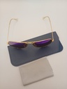 LUX-LENSES LTD SG17SUPB1011GRNGLD Sunglasses Unisex Purple Mirrored Aviator Gold Metal, Plastic