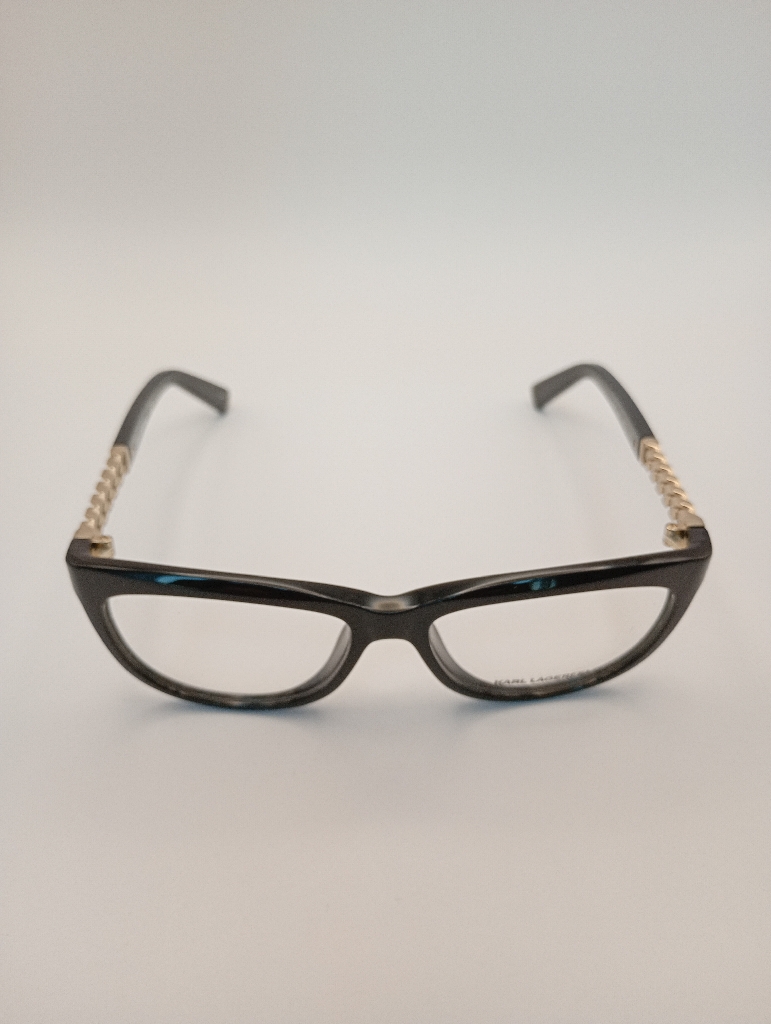 Karl Lagerfeld KL852 Eyewear Eyeglasses/Prescription Clear Full-Rim Cat-Eye Women Standard Barrel Hinge Black Plastic, Metal