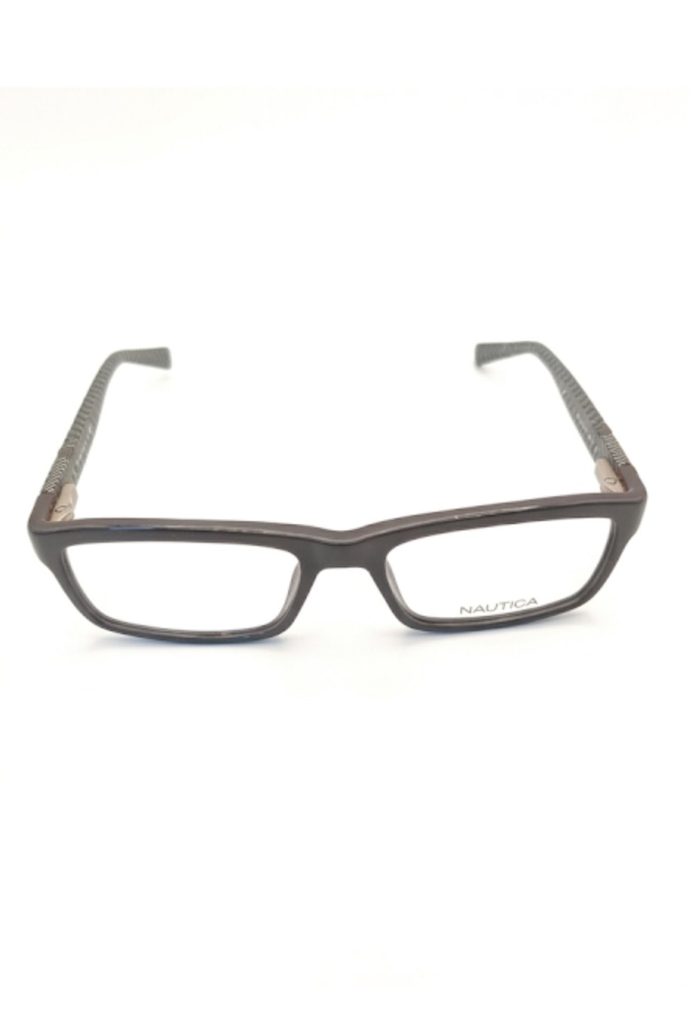 Nautica Eyeglasses Frame Rectangle Full-Rim Gray Men Acetate