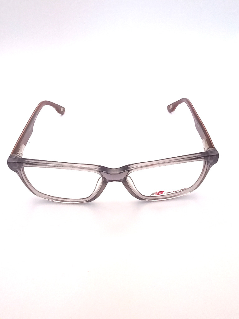 New Balance Eyeglasses Frame Rectangle Full-Rim Gray Unisex Acetate