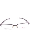 New Balance Eyeglasses Frame Rectangle Semi-Rimless Black Men Metal