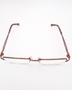 Rochas Eyeglasses Frame Rectangle Semi-Rimless Brown Unisex Metal Plastic