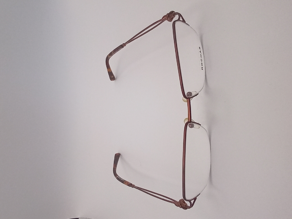 Rochas R09169/G Eyewear Eyeglasses/Prescription Clear Semi-Rimless Rectangle Unisex Standard Barrel Hinge Brown Metal, Plastic