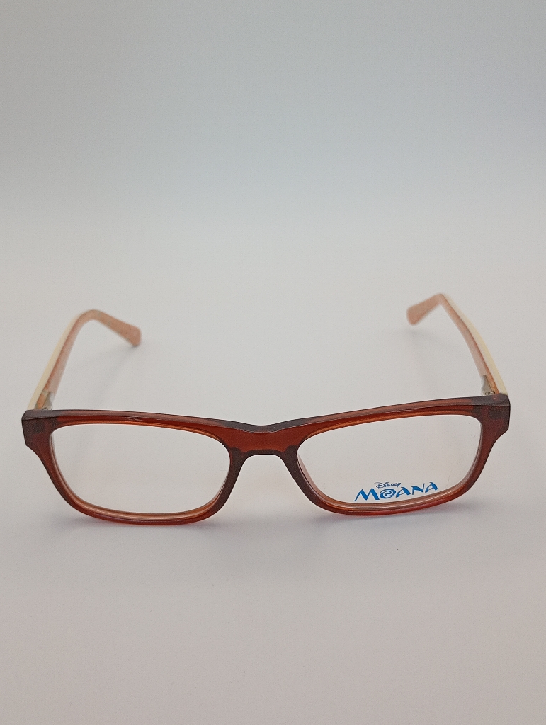Disney MOANA01 Eyewear Eyeglasses/Prescription Clear Full-Rim Rectangle Kids Standard Barrel Hinge Brown Plastic