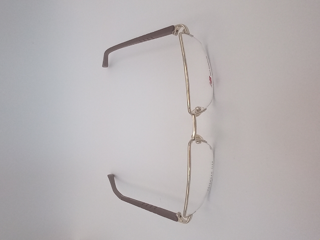 New Balance NB8005/M Eyewear Eyeglasses/Prescription Clear Semi-Rimless Rectangle Men Standard Barrel Hinge Gold Metal, Plastic