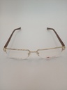New Balance NB8005/M C01 Eyewear Eyeglasses/Prescription Clear Semi-Rimless Rectangle Men Standard Barrel Hinge Gold Metal, Plastic