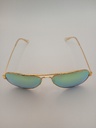 LUX-LENSED limited 3025PCHGLD Sunglasses Unisex Mirrored Green Aviator Gold Metal