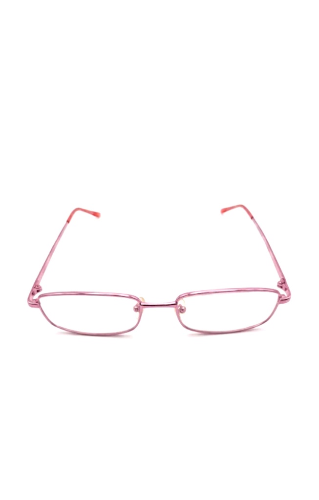 Classique Eyeglasses Frame Rectangle Full-Rim Pink Unisex Metal
