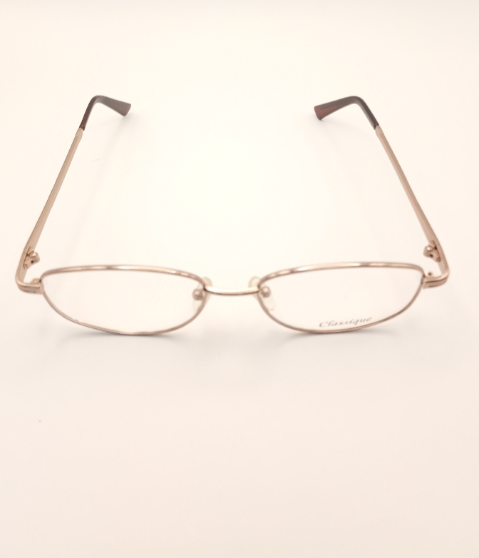 Classique CLASS506 Eyewear Eyeglasses/Prescription Clear Full-Rim Rectangle Unisex Standard Barrel Hinge Brown Metal
