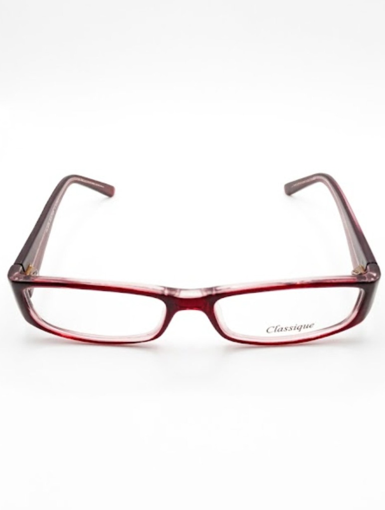 Classique Eyeglasses Frame Rectangle Full-Rim Purple Unisex Acetate