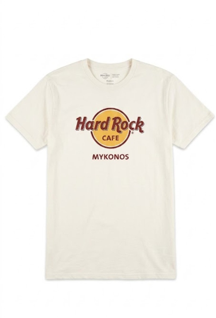 Hard Rock Cafe Mykonos T-Shirt White XL 100% Cotton Crew Neck Unisex