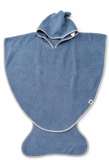 Baby Bites Hooded Towel Blue Medium 3-6 Years