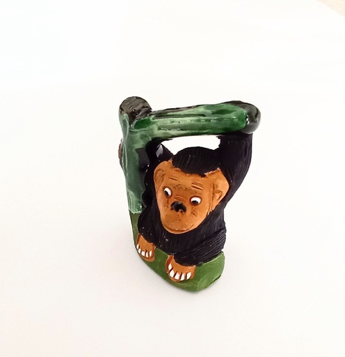 Arteciones Handmade Ceramic Monkey Figurine Hand-Painted Multicolor