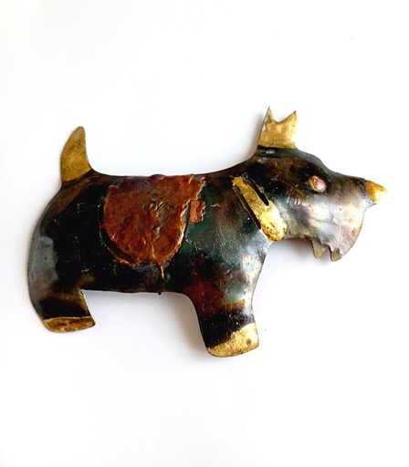 Arteciones Handmade Metal Dog Wall Art Metallic Gold Home Decor