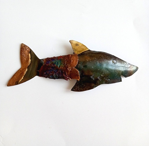 Arteciones Handmade Metal Fish Wall Art Multicolor Home Decor