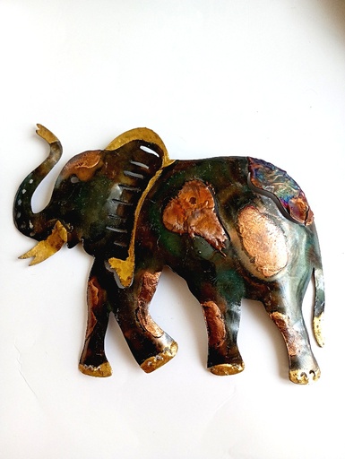 Arteciones Handmade Metal Elephant Wall Art Gold Copper Home Decor