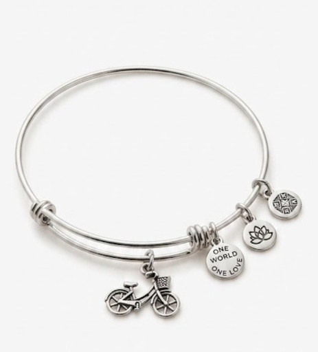Urban Leaves German Design One World One Love Bicycle Bangle Silver Women