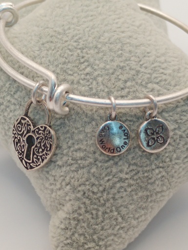 URBAN LEAVES ULSY005VS Bracelet Charm Silver Metal Bangle Vintage Silver Women
