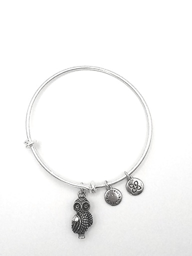 Urban Leaves German Design One World One Love Owl Bangle Silver Women