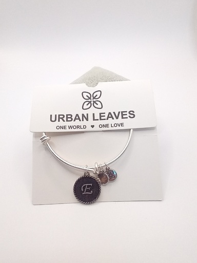 Urban Leaves ULIN005VS Bracelet Charm Bangle Silver Metal Bangle Letter E Vintage Silver Women