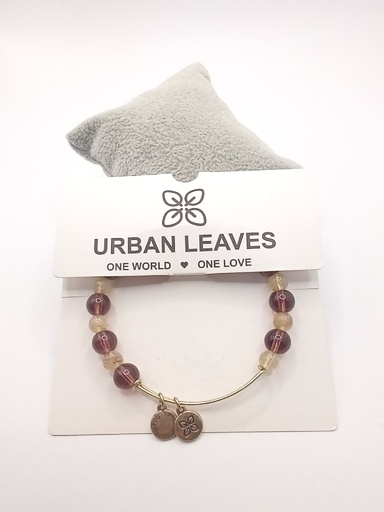 Urban Leaves ULBD001VG Bracelet Bangle Gold Metal Bangle Purple Pearls Vintage Gold Women