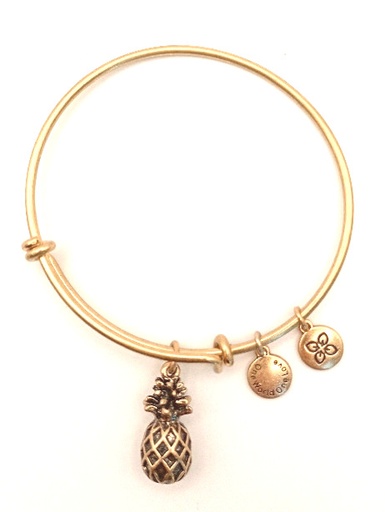 Urban Leaves German Design One World One Love Pineapple Bangle Gold Tone