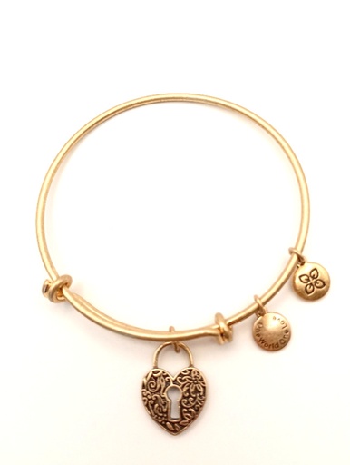 Urban Leaves German Design One World One Love Heart Bangle Gold Tone Women