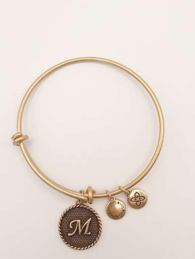 URBAN LEAVES ULIN013VG Bracelet Charm Gold Metal Bangle Letter M Gold Tone Unisex